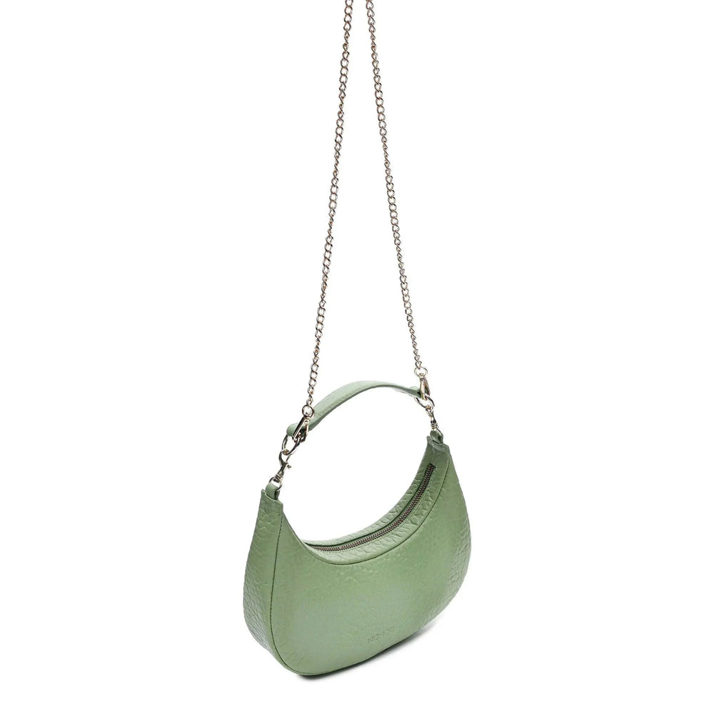 Voorzijde Nunoo Annabel leren schoudertas mint #kleur_mint