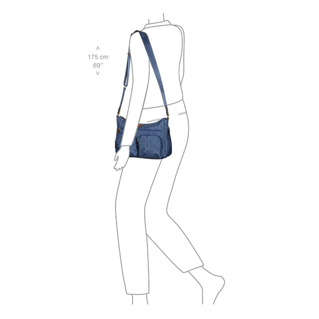 van de Bric's 45055 X-collection schoudertas shopper jeans in gebruik #kleur_jeans