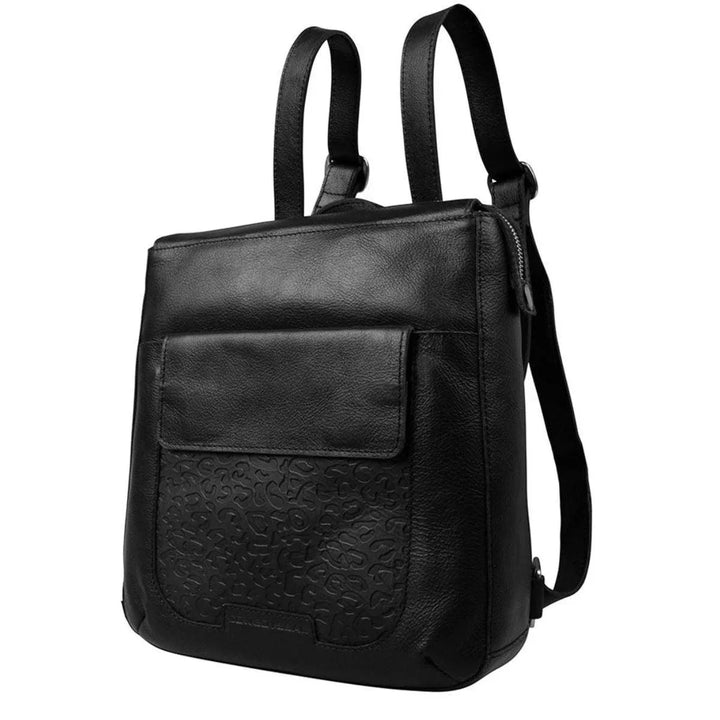 Voorzijde Cowboysbag Copper leren rugzak zwart #kleur_zwart