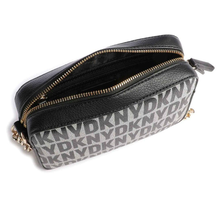 Binnenkant DKNY Milano leren schoudertas black #kleur_black