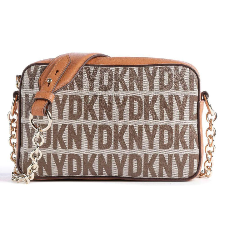 Voorkant DKNY Milano leren schoudertas cognac #kleur_cognac