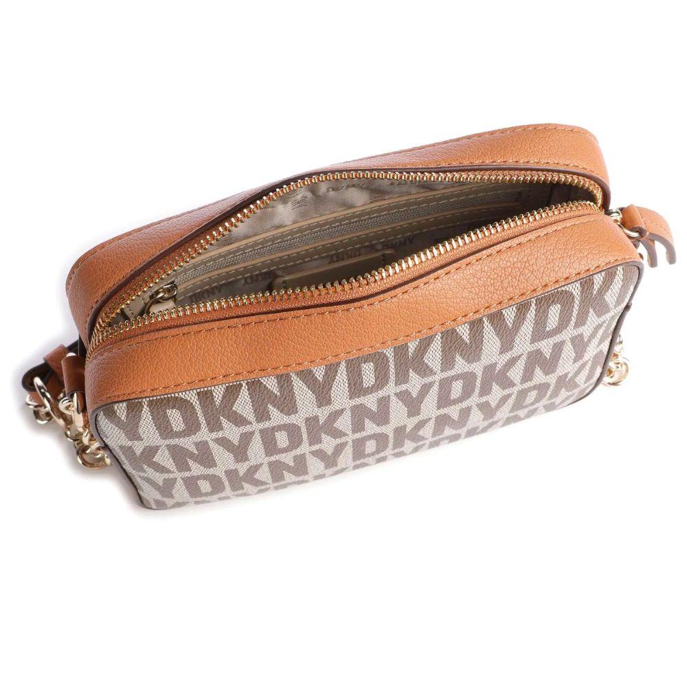 Binnenkant DKNY Milano leren schoudertas cognac #kleur_cognac
