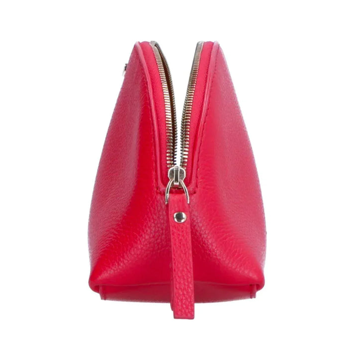 Zijkant FMME Make-up tasje grain rood #kleur_rood