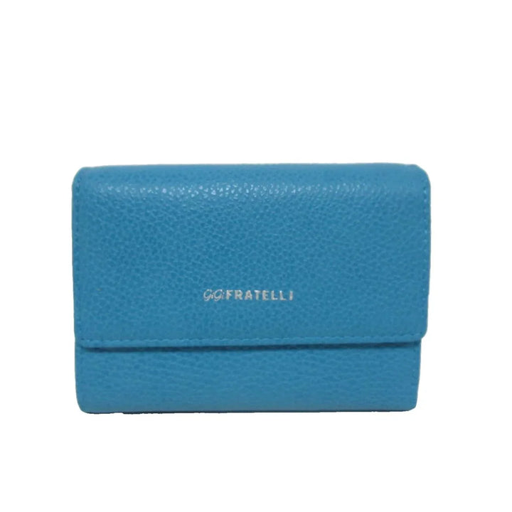 Voorkant van de Gigi Fratelli Rom0002 leren dames portemonnee lichtblauw #kleur_lichtblauw