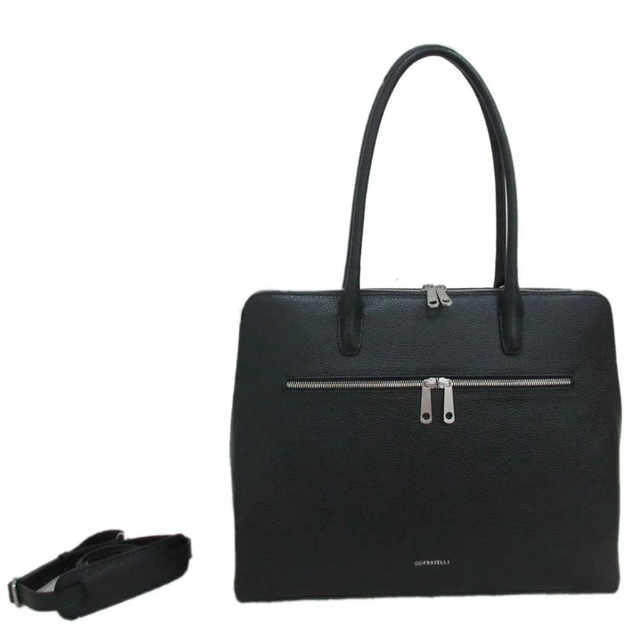 Voorkant Gigi Fratelli ROM0155 leren werktas black #kleur_black