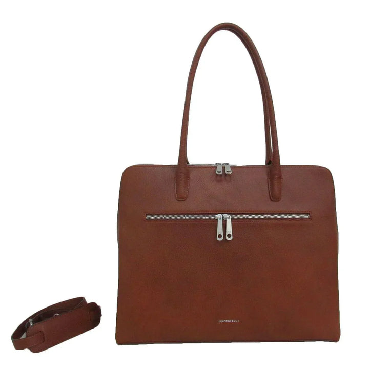 Voorkant Gigi Fratelli ROM0155 leren werktas cognac #kleur_cognac