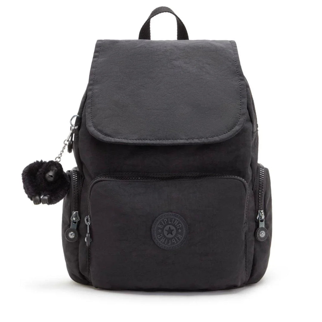 Voorkant Kipling city zip mini rugzak black #kleur_black