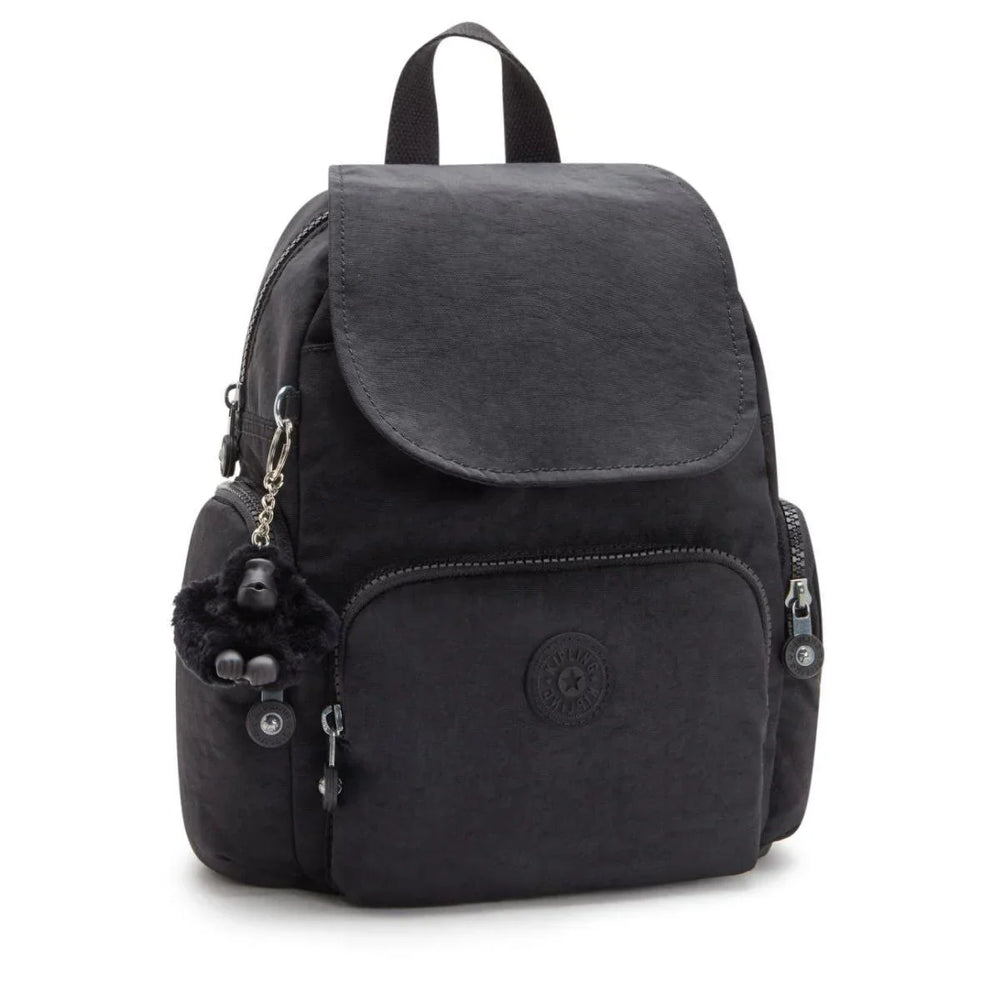 Voorzijde Kipling city zip mini rugzak black #kleur_black