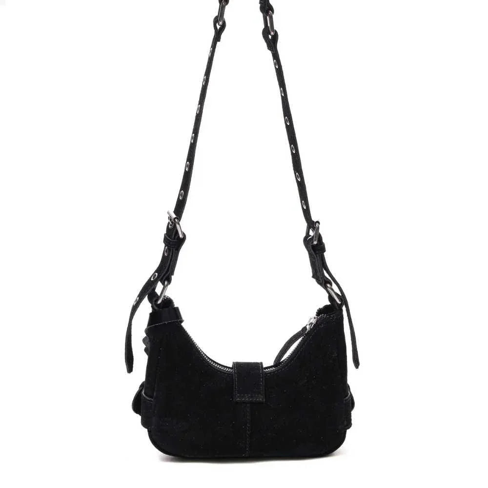 Nunoo Palma Suede schoudertas - Gielen Lederwaren Bussum #kleur_black