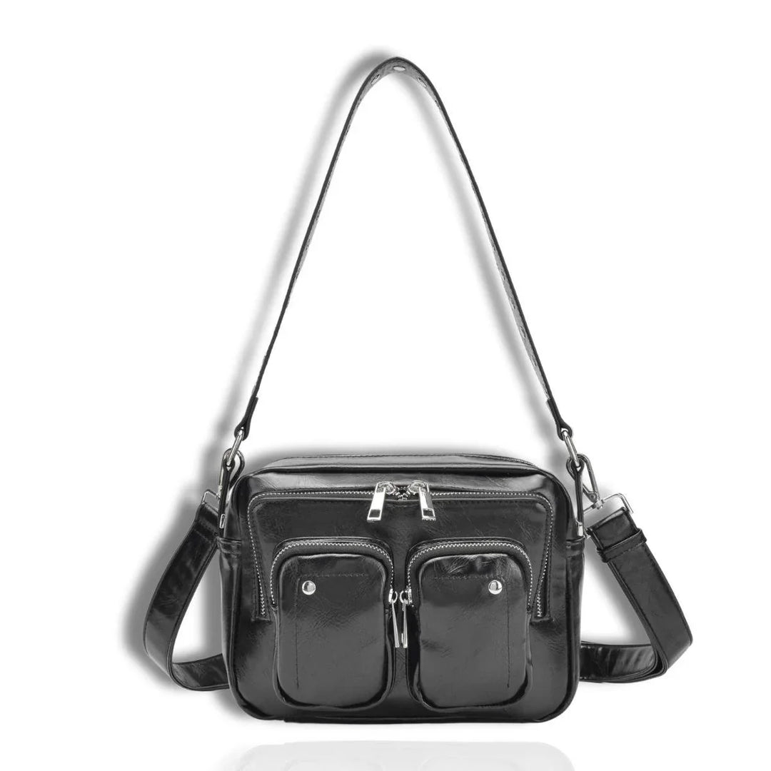 Voorkant  Nunoo Ellie Wrinkle schoudertas black #kleur_black