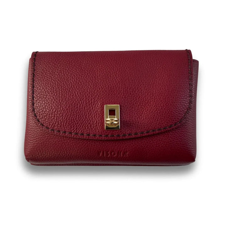 Voorkant van de Plinio Visona 20631 leren telefoon tas bordeaux #kleur_bordeaux