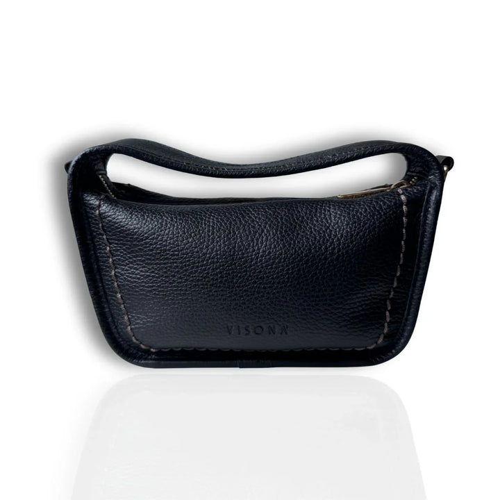 Voorkant van Plinio Visona 23140 Leren handtas zwart #kleur_zwart