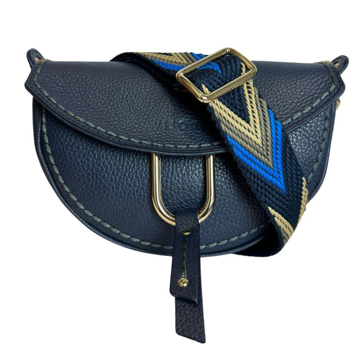 Voorkant Plinio Visona leren schoudertas 24130 navy #kleur_navy