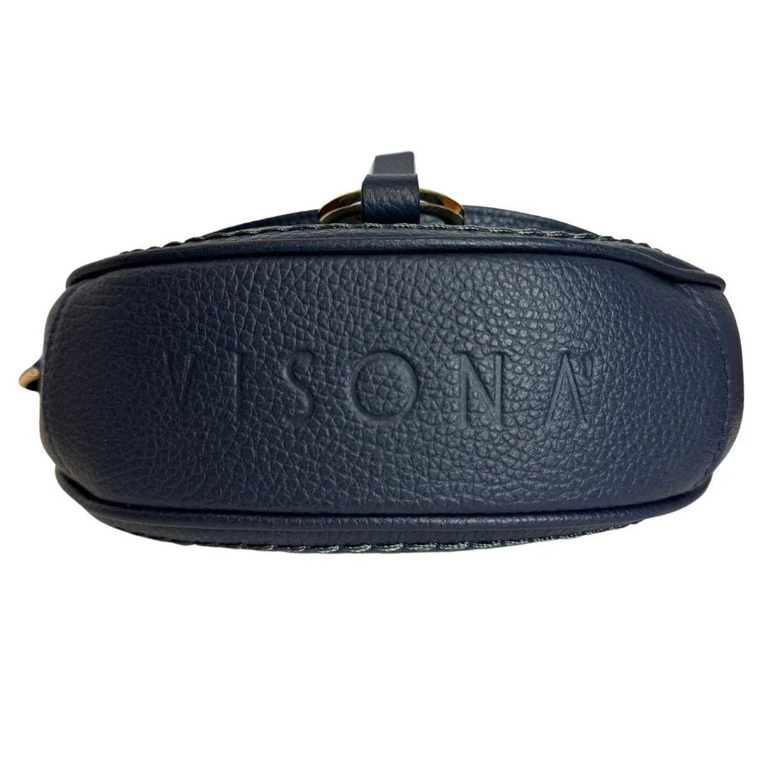 Onderkant Plinio Visona leren schoudertas 24130 navy #kleur_navy