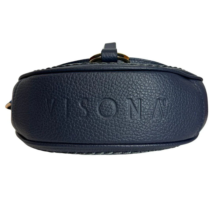 Onderkant Plinio Visona leren schoudertas 24130 navy #kleur_navy