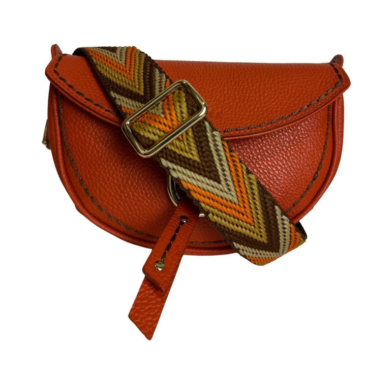 Voorkant Plinio Visona leren schoudertas 24130 oranje #kleur_oranje