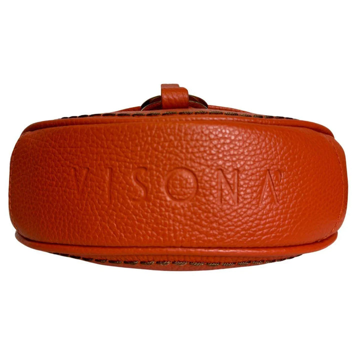 Onderkant Plinio Visona leren schoudertas 24130 oranje #kleur_oranje