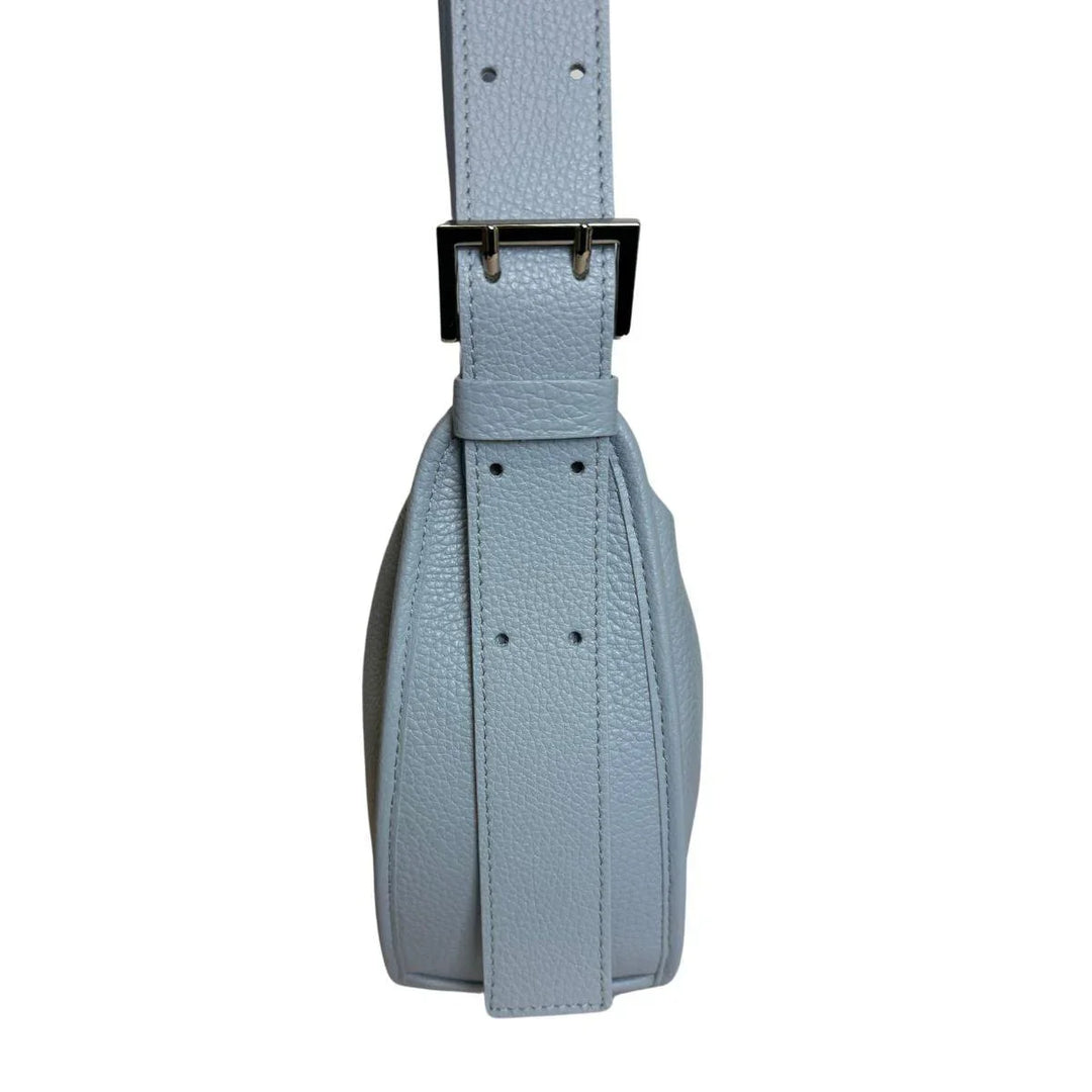 Zijkant Plinio Visona leren schoudertas 24151 lichtblauw #kleur_lichtblauw
