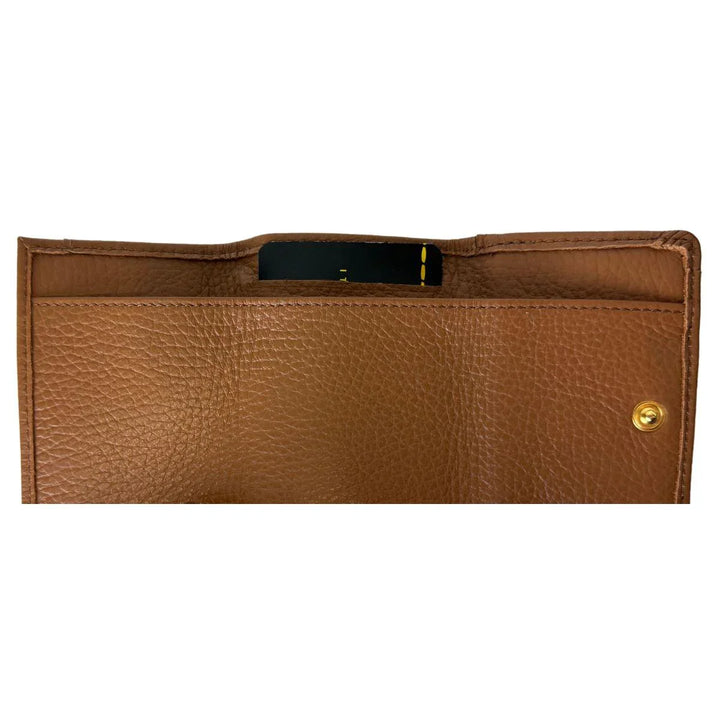 Binnenkant Plinio Visona leren dames portemonnee 6652 cognac #kleur_cognac