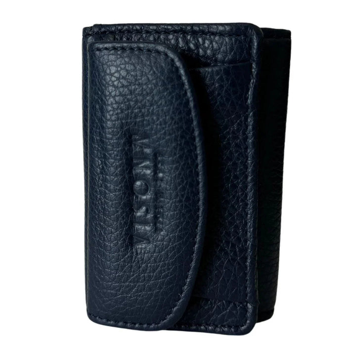 Voorkant Plinio Visona leren dames portemonnee 6652 donkerblauw #kleur_donkerblauw