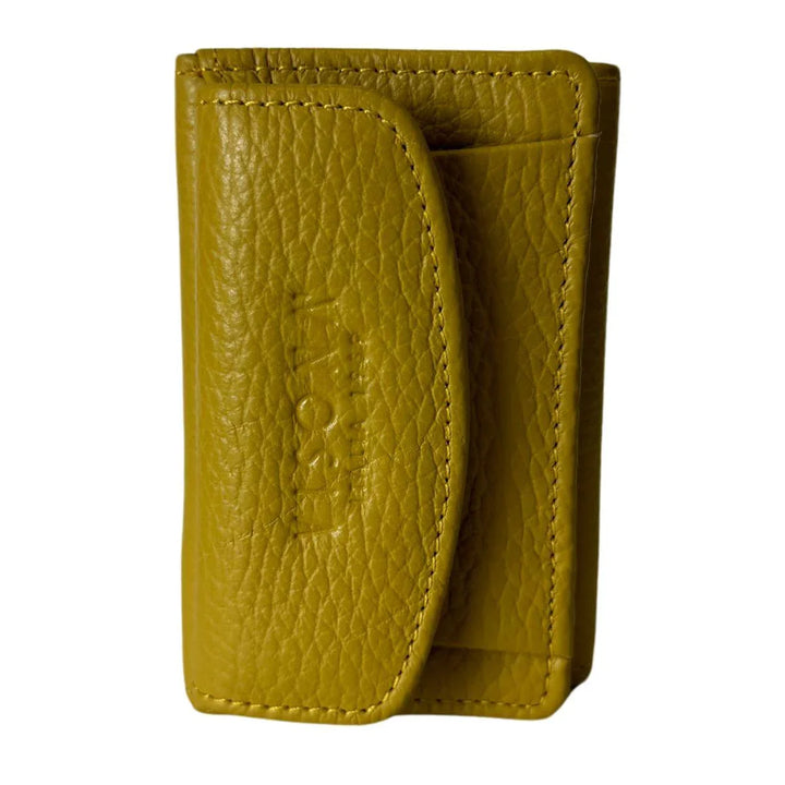 Voorkant Plinio Visona leren dames portemonnee geel #kleur_geel