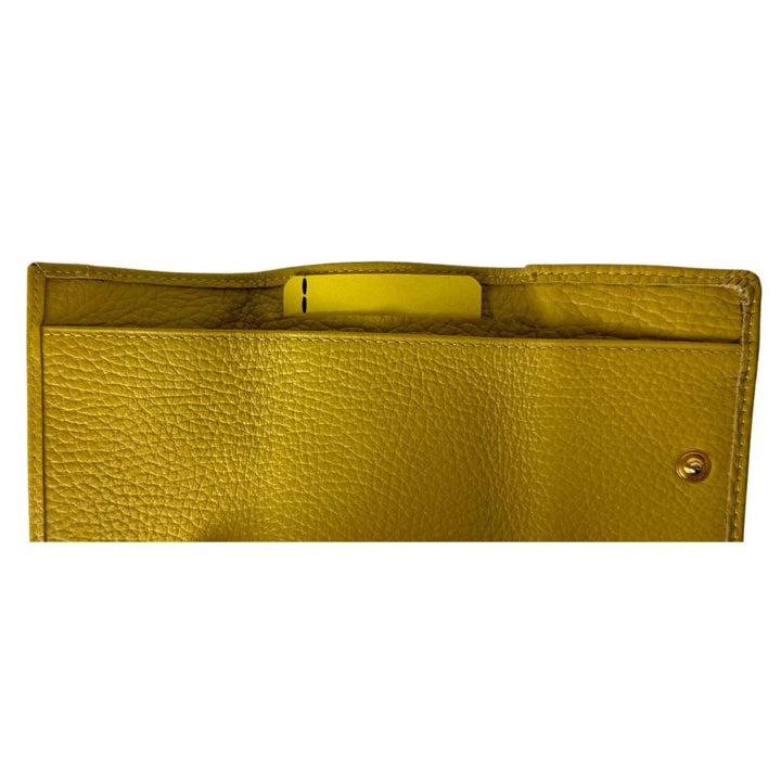 Binnenkant Plinio Visona leren dames portemonnee 6652 cognac #kleur_geel