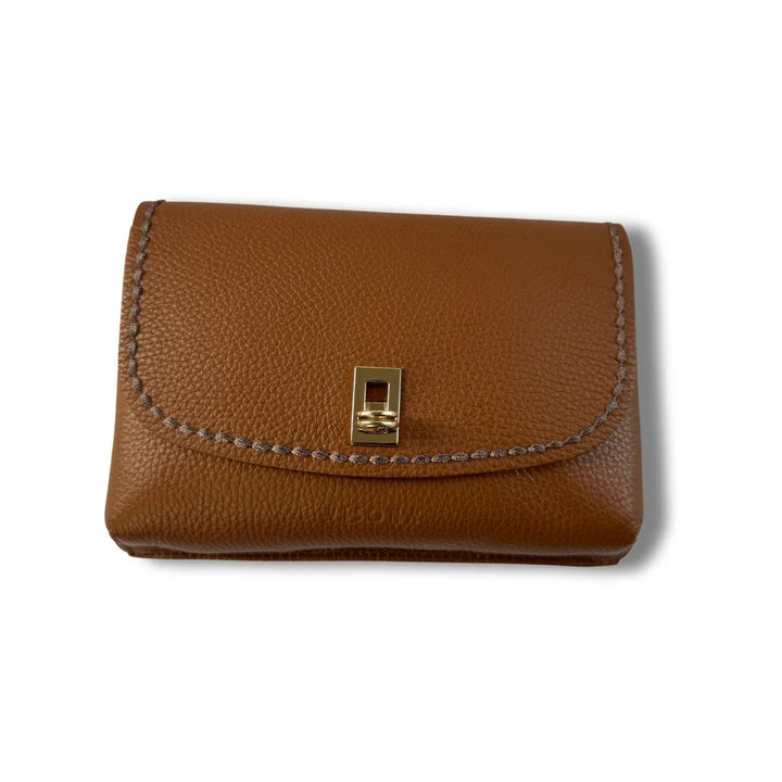 Voorkant van de Plinio Visona 20631 leren telefoon tas cognac #kleur_cognac