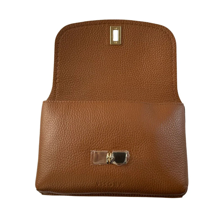 Binnenkant van de Plinio Visona 20631 leren telefoon tas cognac #kleur_cognac