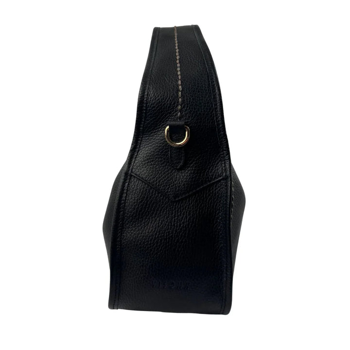 Zijkant Plinio Visona 23596 Leren schoudertas black #kleur_black
