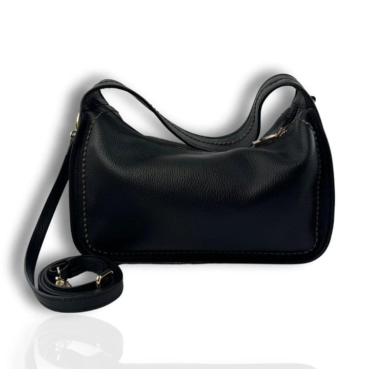 Voorkant met schouderriem Plinio Visona 23596 Leren schoudertas black #kleur_black