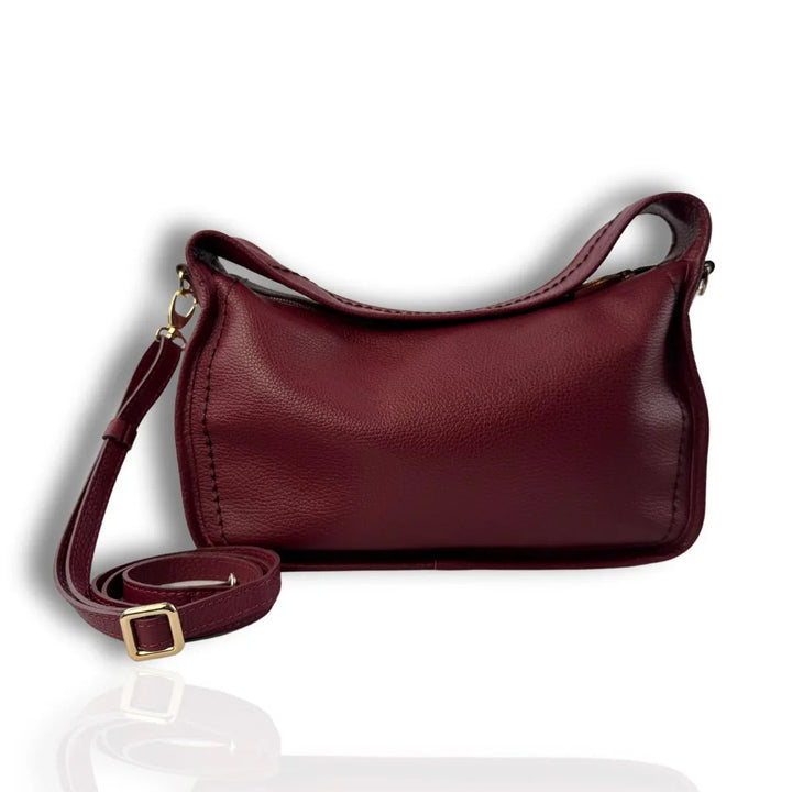 Voorkant met schouderriem Plinio Visona 23596 Leren schoudertas bordeaux #kleur_bordeaux