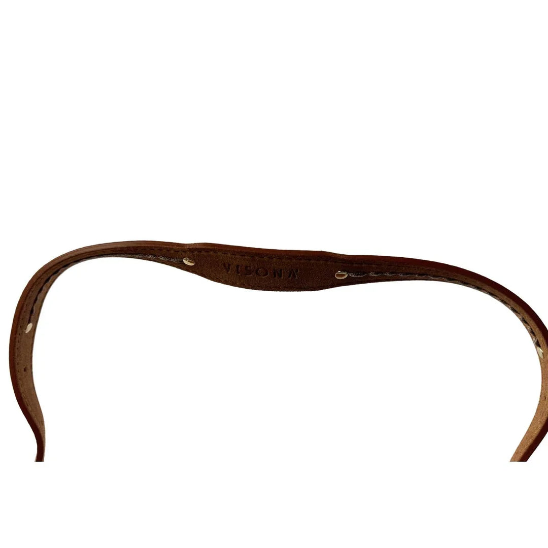 Details van de schouderriem #kleur_cognac