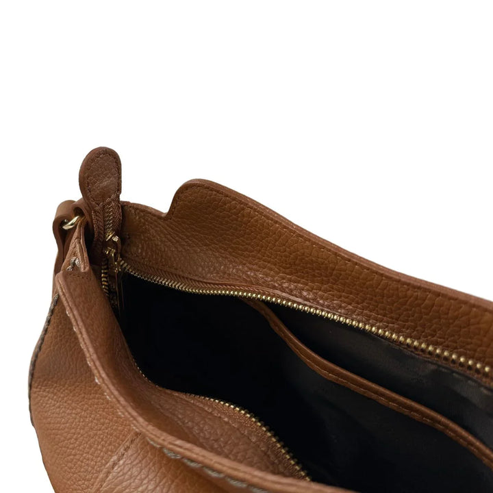 Binnenkant Plinio Visona 2500 leren schoudertas cognac #kleur_cognac