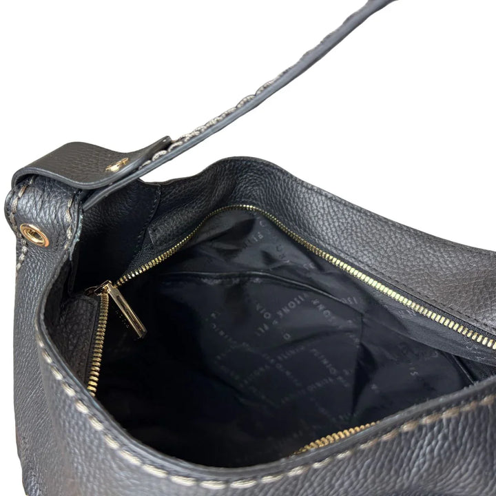 Binnenkant van de Plinio Visona 23581 leren shopper black #kleur_black