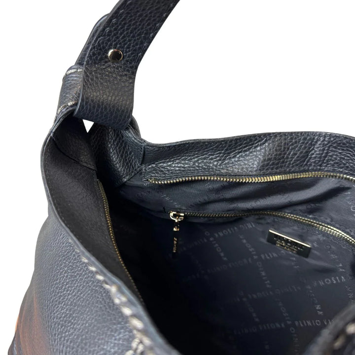 Binnenkant van de Plinio Visona 23581 leren shopper black #kleur_black