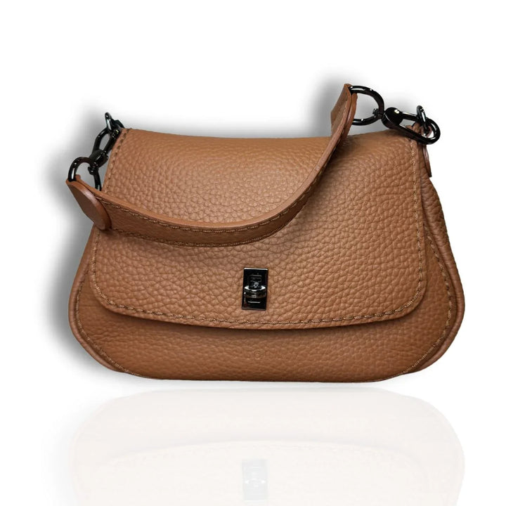 Voorkant Plinio Visona  23611 leren schoudertas bruin #kleur_bruin