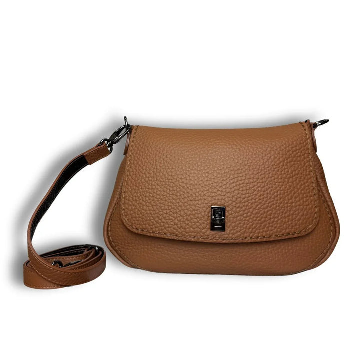 Voorkant met schouderriem Plinio Visona  23611 leren schoudertas bruin #kleur_bruin