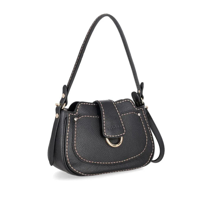 Voorzijde Plinio Visona 2500 leren schoudertas black #kleur_black