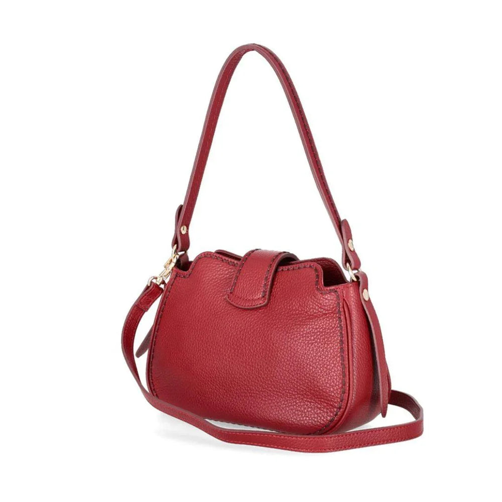 Achterkant Plinio Visona 2500 leren schoudertas rood #kleur_rood