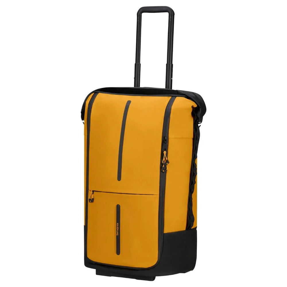 Voorzijde Samsonite Ecodiver opvouwbare reistas in het geel #kleur_geel