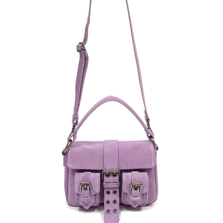 Voorkant Honey buckle suede paars #kleur_paars