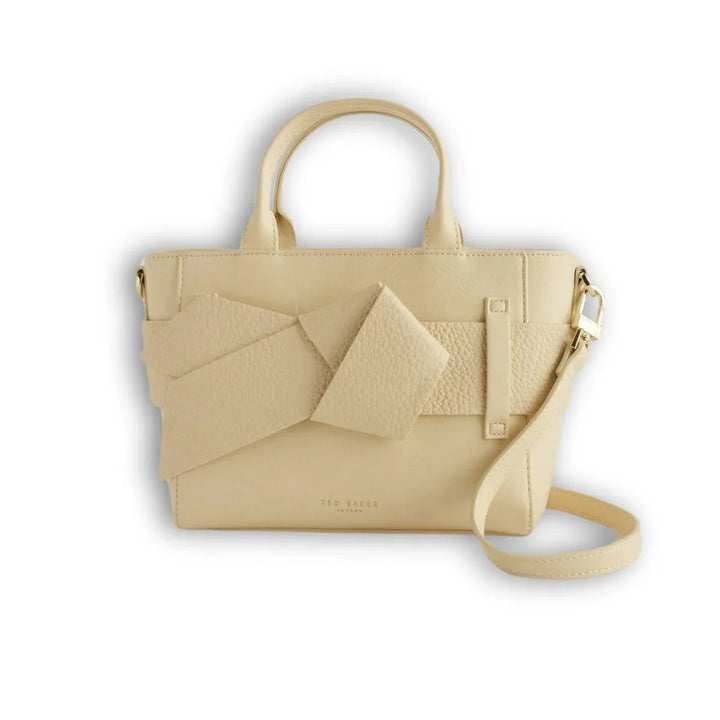 Voorkant Ted Baker | Jimisie mini Bow | Leren Handtas cream #kleur_cream