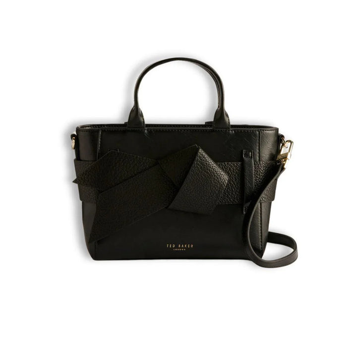 Voorkant Ted Baker | Jimisie mini Bow | Leren Handtas zwart #kleur_zwart