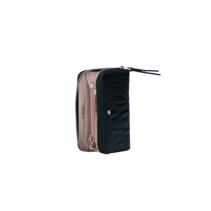 Binnenkant Fmme kleine leren portemonnee zwart #kleur_zwart