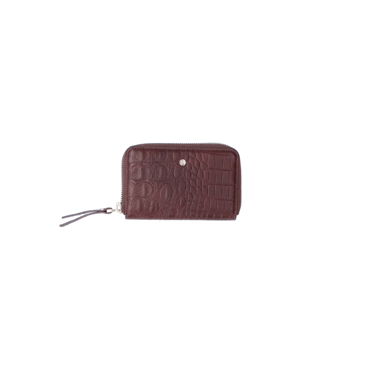 Voorkant Fmme kleine leren portemonnee bruin #kleur_bruin