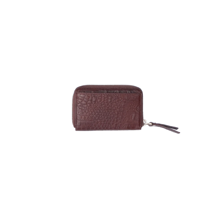Achterkant Fmme kleine leren portemonnee bruin #kleur_bruin