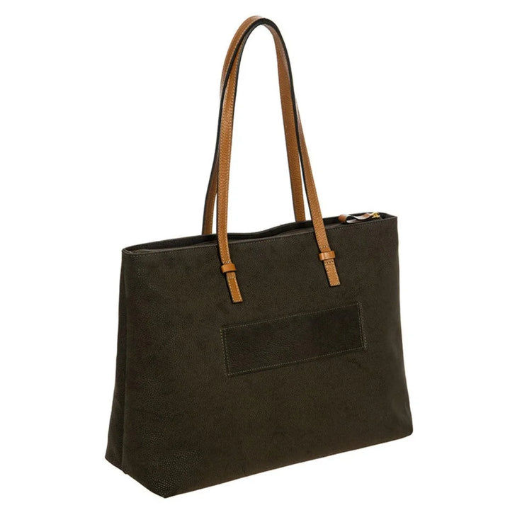 Achterkant Bric's 05818 life schoudertas olijf #kleur_olijf