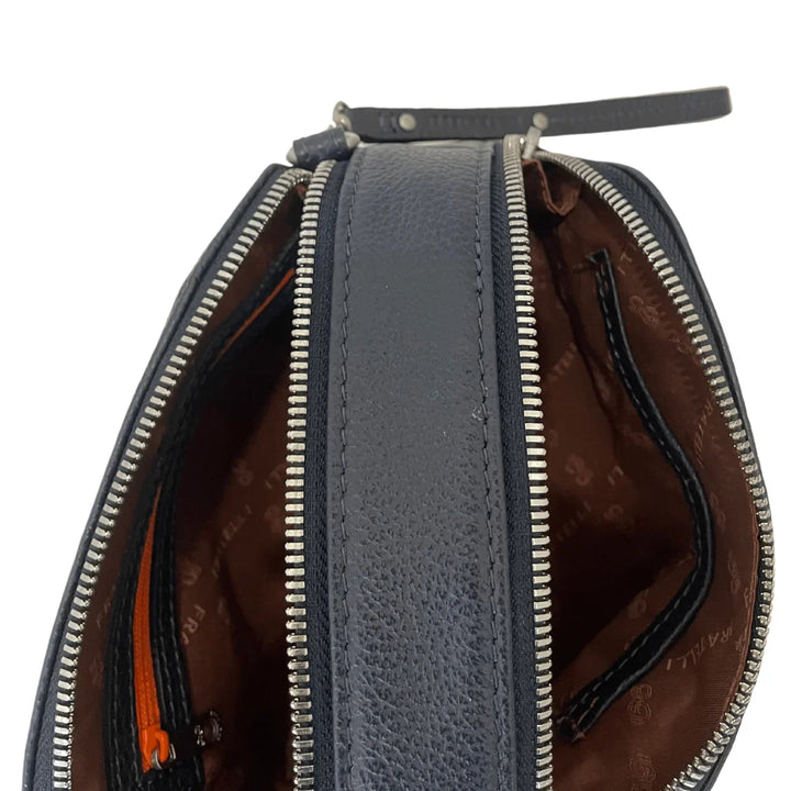 Binnenkant Gigi Fratelli leren schoudertas navy #kleur_navy