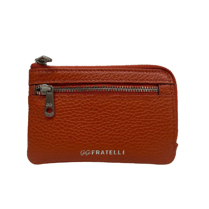 Voorkant van de Gigi Fratelli leren sleutel etui oranje #kleur_oranje