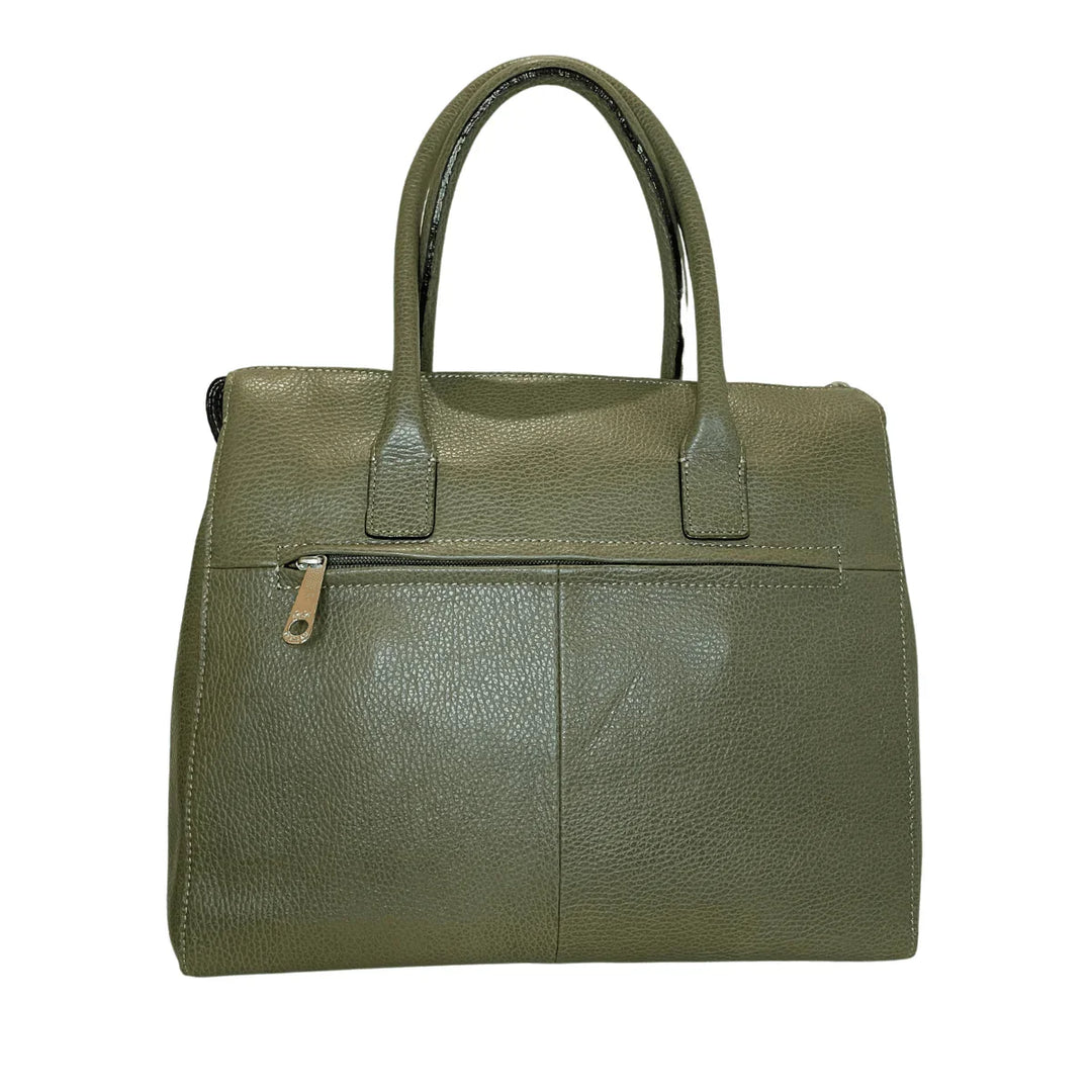 Achterkant van de Gigi Fratelli ROM0037 Business shopper 13 inch donkergroen #kleur_donkergroen